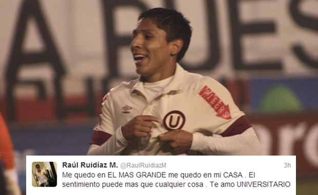 Raúl Ruidíaz: “Me quedo en el más grande”