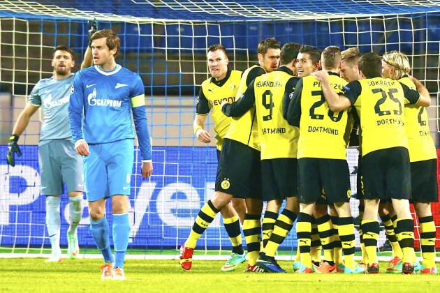 Dortmund derrotó 4 -2 al Zenit en Rusia