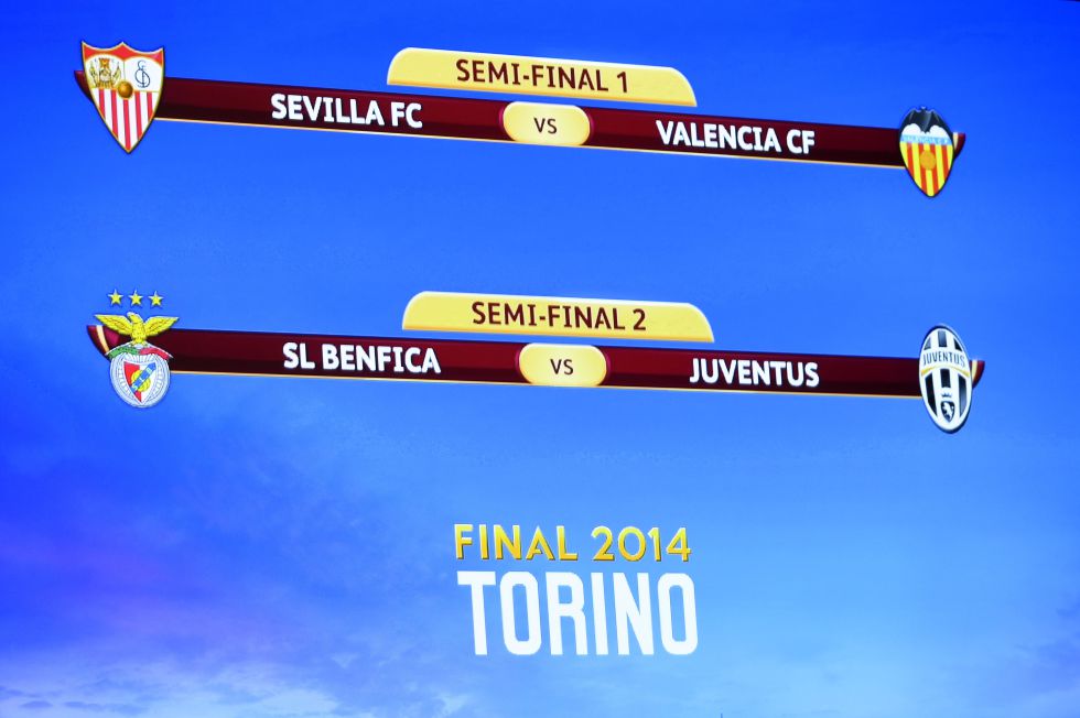 Sevilla-Valencia y Benfica-Juve, semis de la Europa League