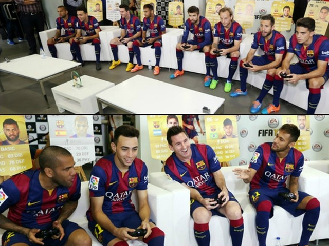 Los cracks del Barça disfrutan con el FIFA 15