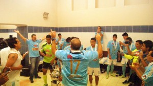 Así festejo Sporting Cristal en su vestuario