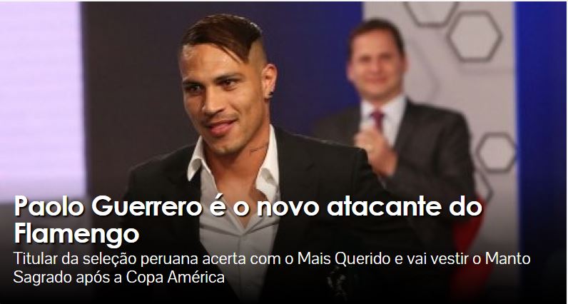 Flamengo anunció fichaje de Paolo Guerrero