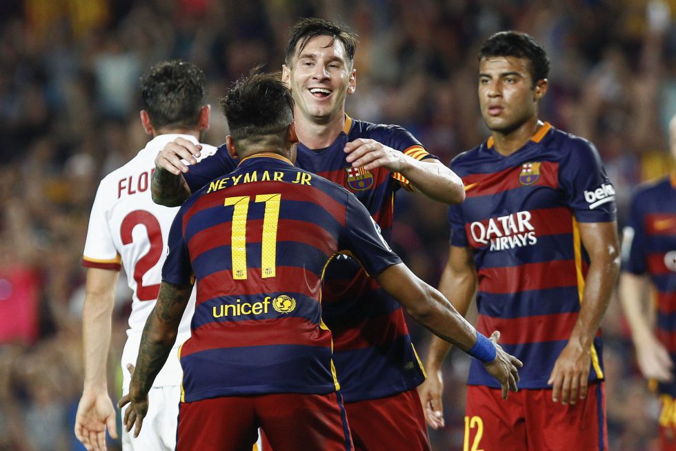 Barcelona goleó a Roma con gol de Messi