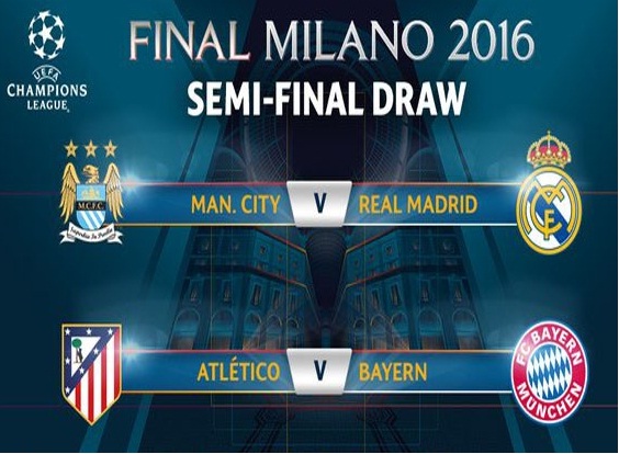 Estos son los enfrentamientos por semifinales de Champions