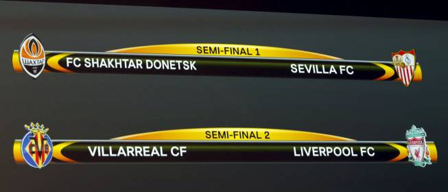 UEL: Shakhtar vs Sevilla y Villareal vs Liverpool.