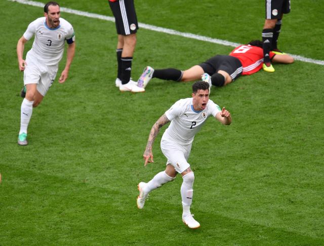 Uruguay venció 1-0 ante Egipto en su debut en el Mundial Rusia 2018