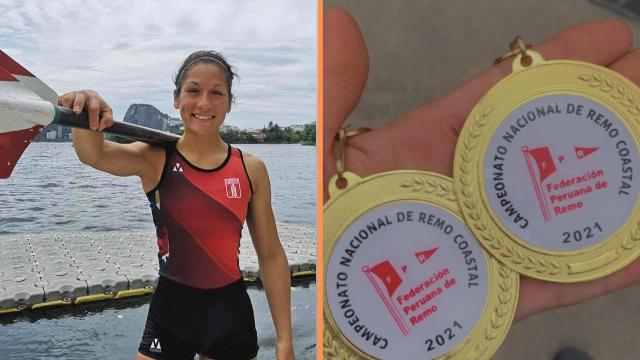 Pamela Noya gana dos medallas de oro en el campeonato de remo Coastal 2021
