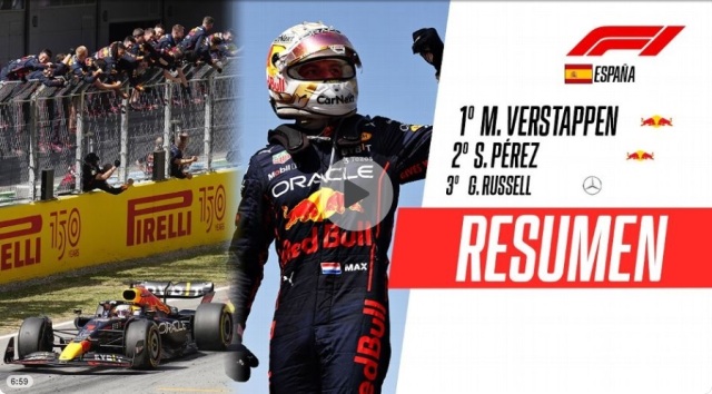 F1: Max Verstappen y Checo Pérez conquistan el 1-2 para Red Bull en España
